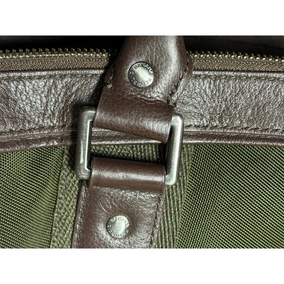 Banana Republic Bag Weekender Duffle Green Nylon Leather Travel Luggage Carry On - Picture 11 of 16